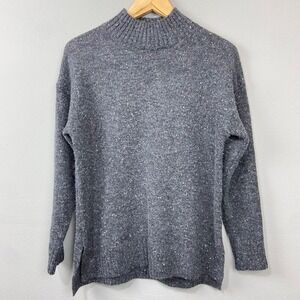 Well Worn Mock Neck Sweater Size S Gray Speckled Cozy Winter Knit Pullover Top